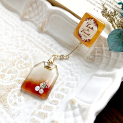 Teabag brooch -yellow-｜ティーバッグブローチ〔紅茶シリーズ〕 4枚目の画像