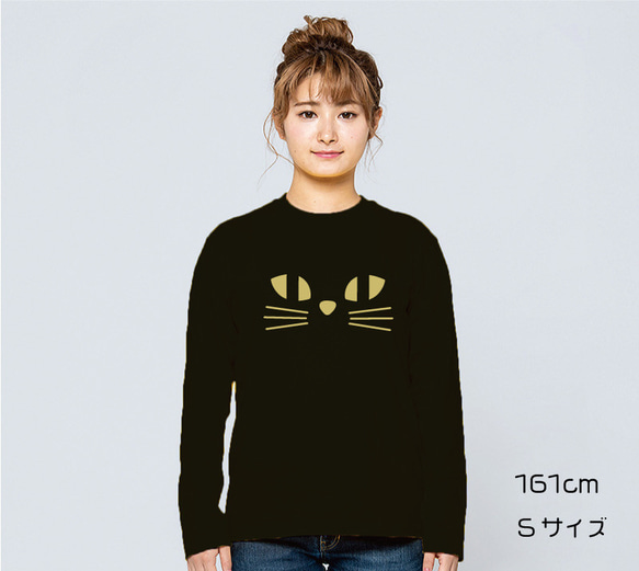 猫　ロンT ハロウィン　ネコ　ねこ　長袖　ハロウィーン　かわいい　Tシャツ　ロングスリーブ 4枚目の画像