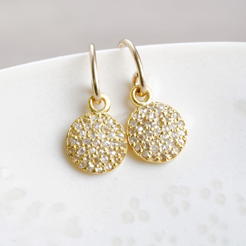 k18❣️コイン　フック　ピアス 楽天市場】【スーパーセール 10%OFF】 k18 コイン ピアス フック