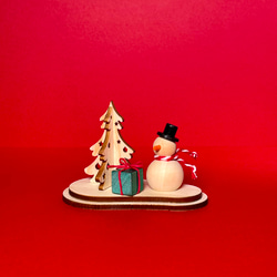 木製☆雪だるまの贈り物　クリスマス飾り オブジェ 13枚目の画像