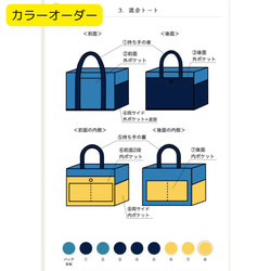 「混合手提包」橫向尺寸「礦物藍x海軍藍x芥末色」/倉帆布尺寸8[客製化] 第9張的照片