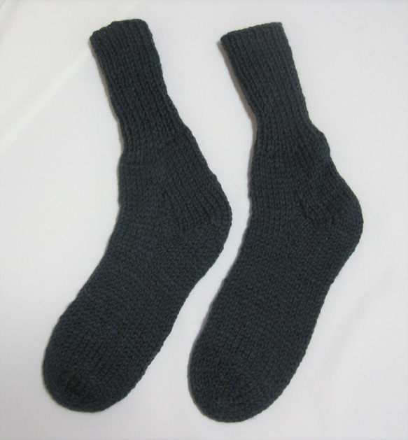 靴下　ウール100％手編みなのに安価 大人用Ｋ507 2枚目の画像