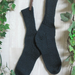 靴下　ウール100％手編みなのに安価 大人用Ｋ507 1枚目の画像
