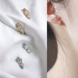 女士圈形耳環，小號 18K 金，925 銀，金屬過敏兼容，實惠，精緻，時尚，禮物 第1張的照片