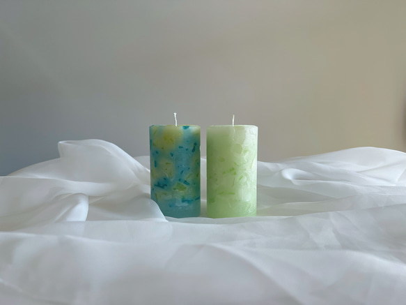 ajisai candle*紫陽花キャンドル*ナチュラルキャンドル*アロマキャンドル*キャンドル*2本セット* 1枚目の画像