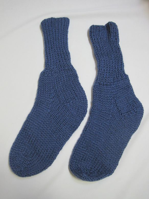 靴下　ウール100％手編みなのに安価 大人用Ｋ530 2枚目の画像