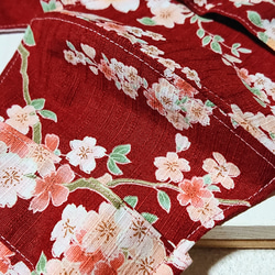 和柄のマスクカバー『桜日和』   不織布マスクが見えるタイプ 4枚目の画像