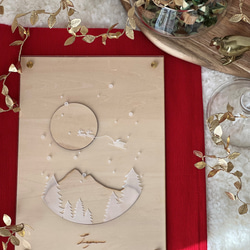 『サンタクロースからのプレゼント』【真鍮金具×アクリル×木のアートパネル】ご自宅やプレゼントに☆ 3枚目の画像