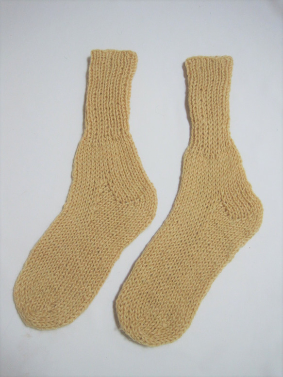 靴下　ウール100％手編みなのに安価 大人用Ｋ557 2枚目の画像
