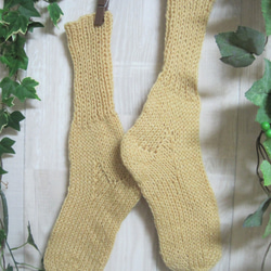 靴下　ウール100％手編みなのに安価 大人用Ｋ557 1枚目の画像