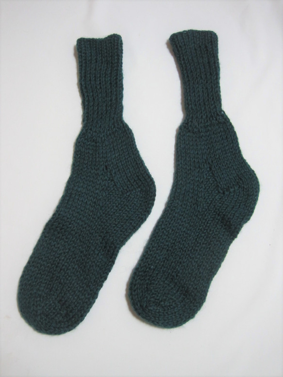 靴下　ウール100％手編みなのに安価 大人用Ｋ562 2枚目の画像