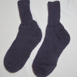 靴下　ウール100％手編みなのに安価 大人用Ｋ569 2枚目の画像