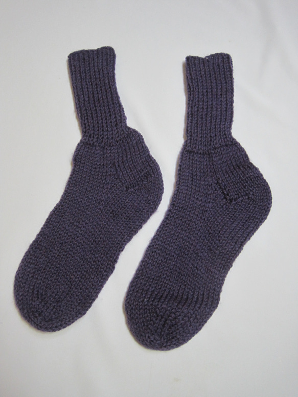 靴下　ウール100％手編みなのに安価 大人用Ｋ569 2枚目の画像