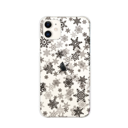 雪の結晶 透明 スマホケース iPhone15 14 13 pro SE ほぼ全機種対応 Galaxy カバー 送料無料 7枚目の画像