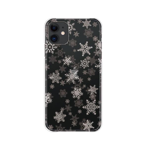 雪の結晶 透明 スマホケース iPhone15 14 13 pro SE ほぼ全機種対応 Galaxy カバー 送料無料 5枚目の画像