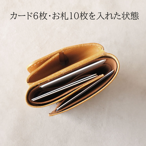 受注生産】コンパクトなミニ財布 イエロー 外側ボックスコイン