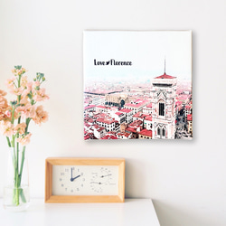 ファブリックパネル アート絵画 Love Florence イタリア フィレンツェ ドゥオモ 風景 正方形 SSMサイズ 2枚目の画像