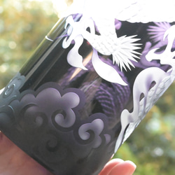「龍」花器　辰　縁起物　サンドブラスト　紫 10枚目の画像