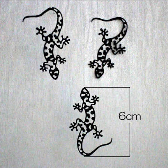 蜥蜴（トカゲ）のペーパーフレーク３枚セット　ヤモリ 5枚目の画像