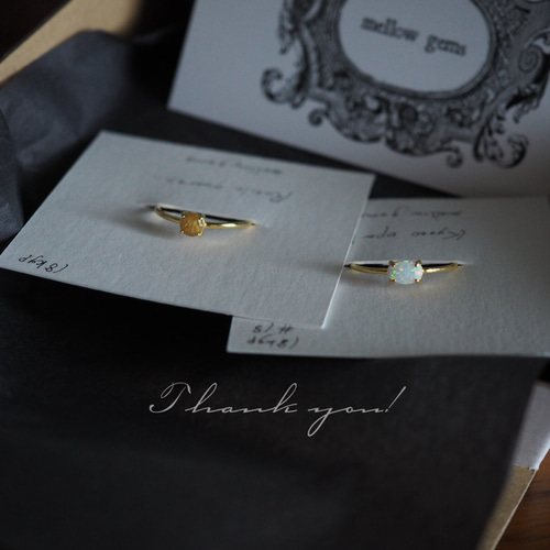 泡雪 オパール母岩原石の鉱物標本リング 指輪・リング mellow