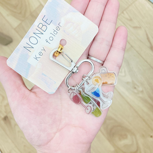 受注生産】のんべぇ キーホルダー ジャラジャラ ビール ワイン など  