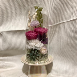仏花　プリザーブドフラワー　ラズベリーとくすみ色のカーネーション
