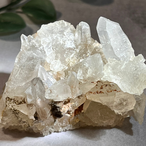 天然石ヒマラヤ水晶 クラスター ホワイトムーンストーンハート