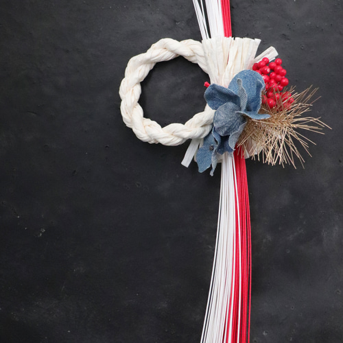 シンプルモダンな正月しめ縄飾り ホワイト しめ縄・しめ飾り bamboo+1