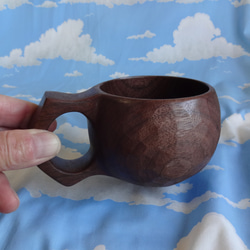 胡桃木Ichiboku雕刻咖啡杯 第15張的照片