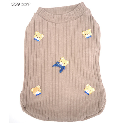 Tシャツ トップス リボン ベア アイボリー ココア ドッグウェア 小型犬