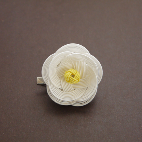 水引 紅白の椿 髪飾り ヘアクリップ【2個セット】 ヘアクリップ