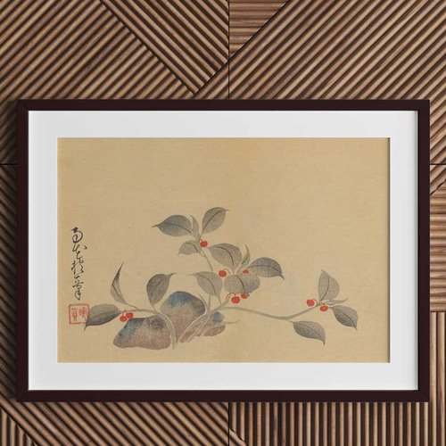 酒井抱一、植物画、和モダンだけじゃない、応用が利く和柄ポスター