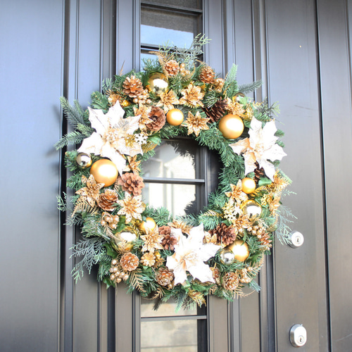 巨大クリスマスリース。 No.xmas-14473/特大クリスマスリース23-(11) 56cm/アーティ