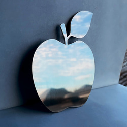 受注生産品 黄昏リンゴのオブジェ ステンレス 鏡面材  厚さ3mm 3枚目の画像