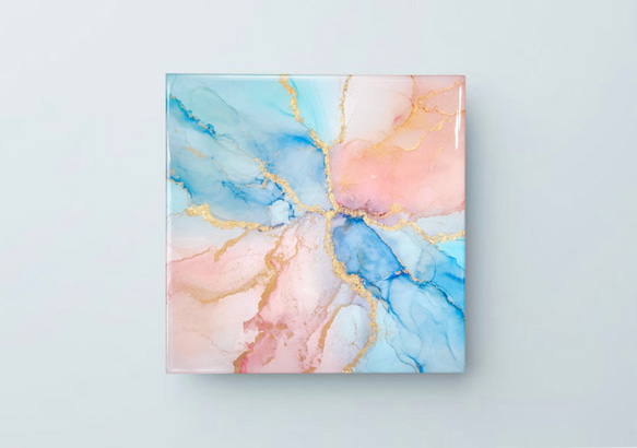 pink×blue/アルコールインクアート/インテリアパネル/癒し/ヒーリング