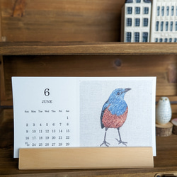 2024年野鳥刺繍カレンダー　活版印刷 9枚目の画像