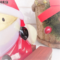 【受注作成】サンタクロース　煙突　横向きサンタ　クリスマス　クリスマスプレゼント　不透明 4枚目の画像