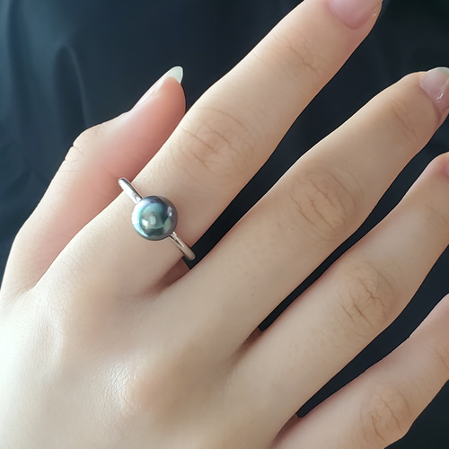 黒蝶貝パール大粒8mmSV925リング（フォーマルシーンにも、結婚
