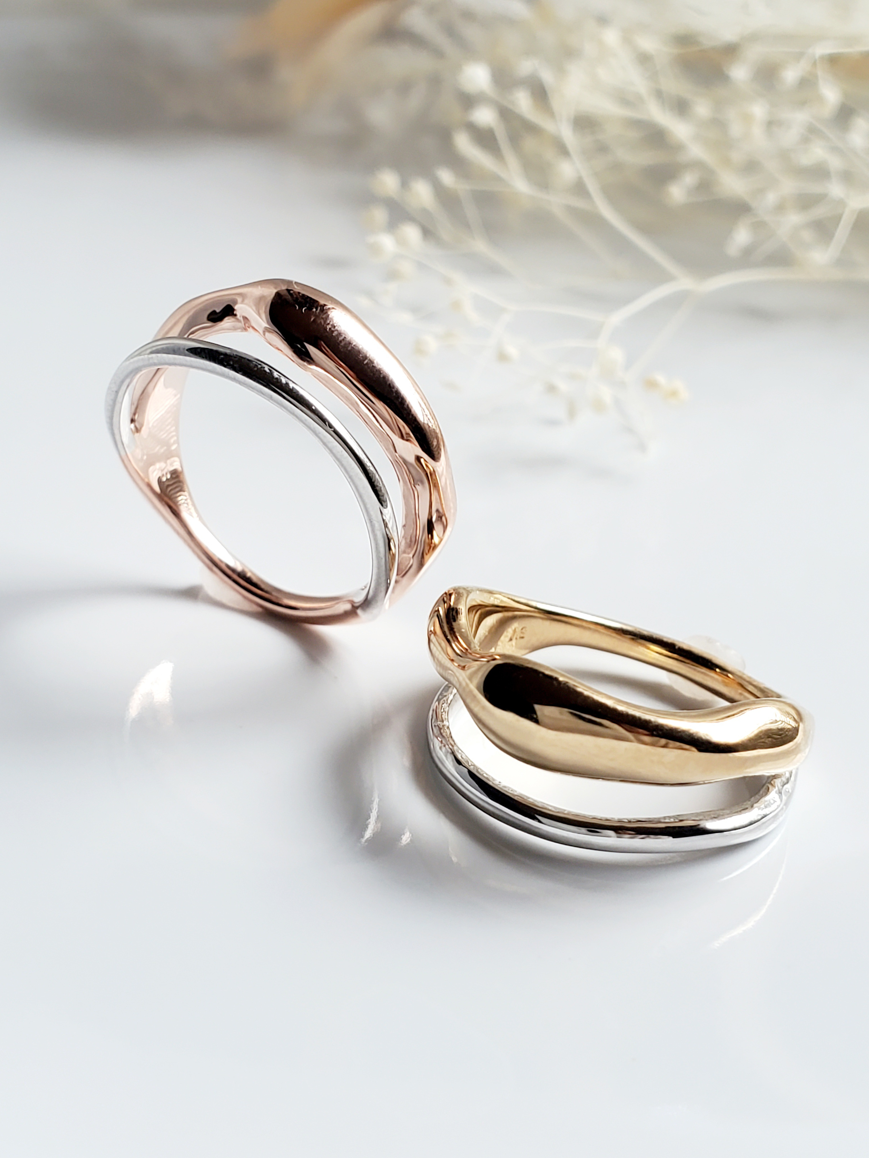 No.586 2 tone ring：指輪 ゴールド シルバー バイカラーリング No.586 2 tone ring：指輪 ゴールド シルバー バイカラーリング