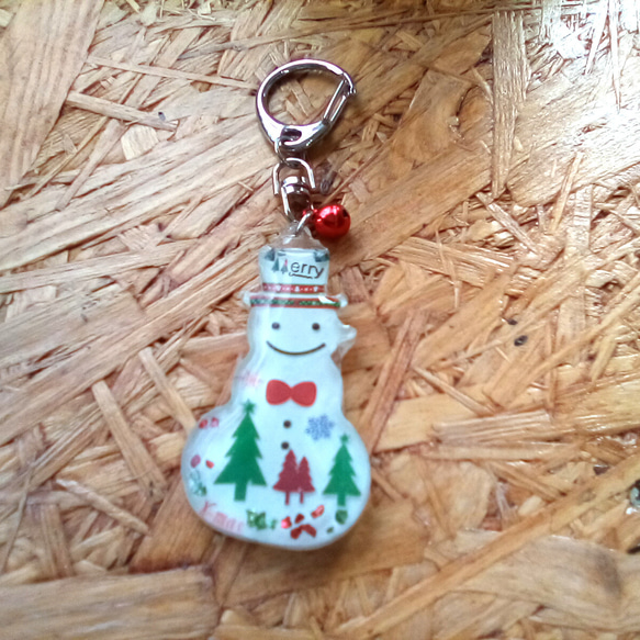 クリスマスのキーホルダー 雪だるま 2枚目の画像