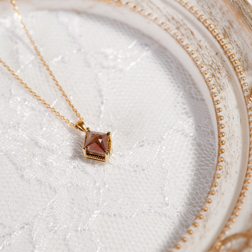 K18YG/PG/WG ロシアンブラウンダイヤモンドチャーム K18YG ロシアンブラウンダイヤモンド ペンダントトップ(チェーン