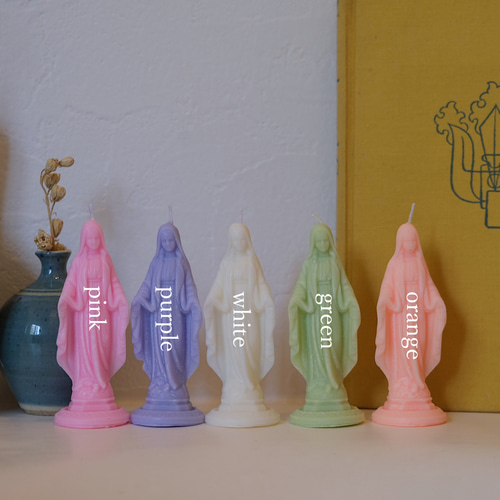 マリア様キャンドル 5色セット キャンドル・キャンドルホルダー RICO