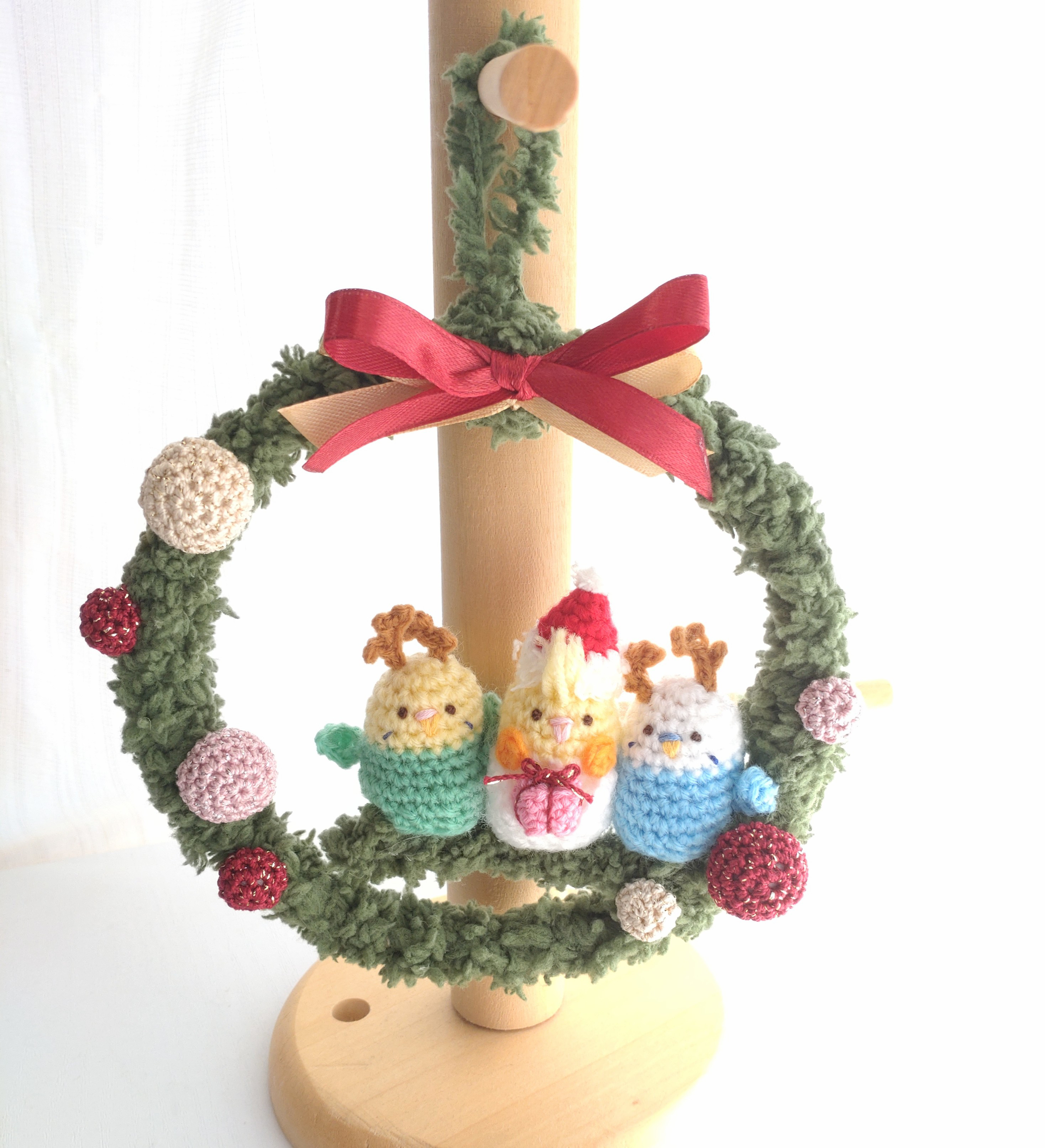 【再販】毛糸玉リース☆クリスマス 再販】毛糸玉リース☆クリスマス