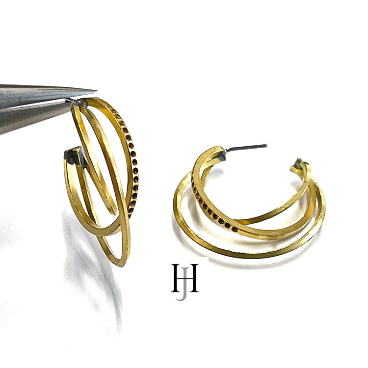 【50個】約30mm三連フープピアス【je147】