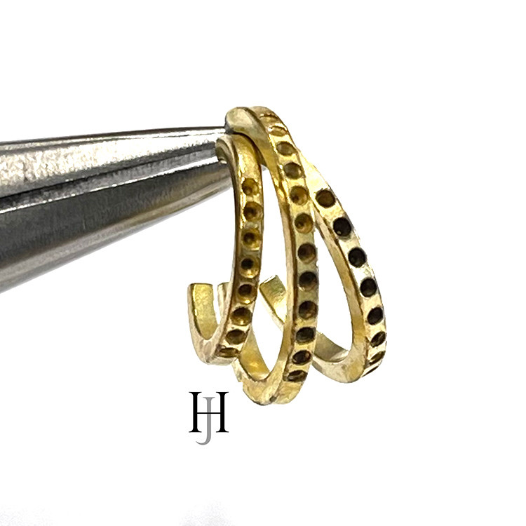 【50個】約17mm三連フープピアス【je148】