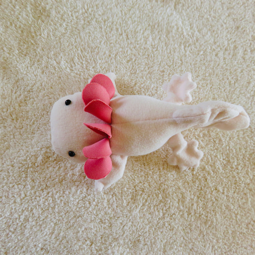 自作ぬい（ウーパールーパー） 中サイズウーパールーパー くたっとぬいぐるみ アイボリー