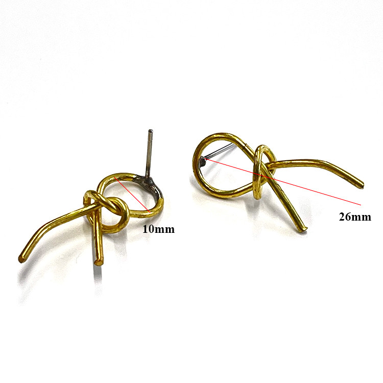 【50個】華奢な結びデザインピアス【je154】
