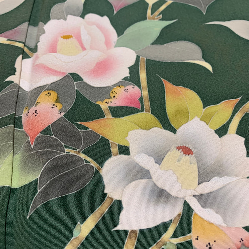 アンサンブル】加賀友禅作家 百貫石峰 椿 訪問着のシンプル