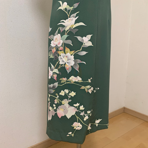 66.着物リメイク　訪問着アンサンブル 訪問着t1162 ピンク桜橘七宝(化繊) | 着物レンタルの京都かしい
