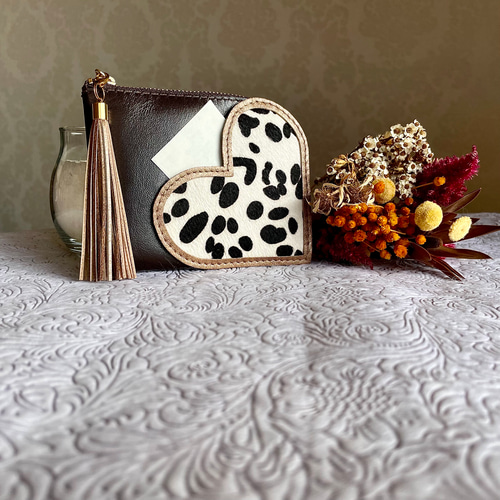 ☆再販しました☆ミニ財布 コンパクト L字ファスナー ハート ポケット  